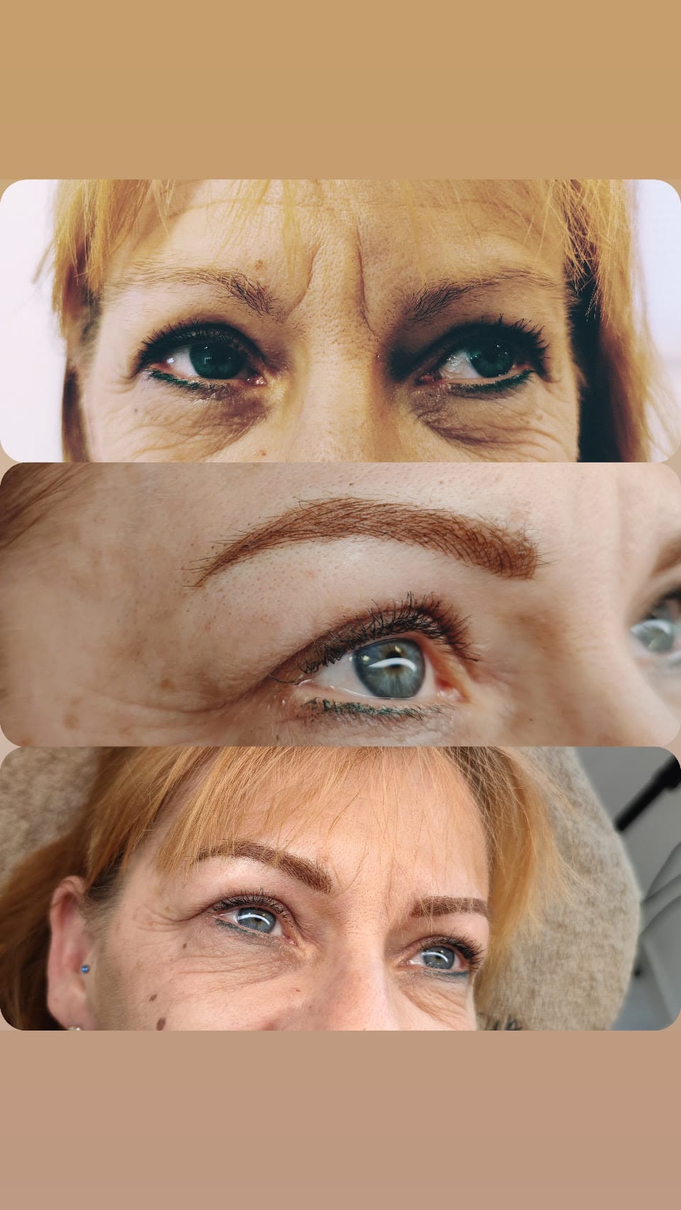 Powderbrows Vorher-Nachher – blonde Augenbrauen